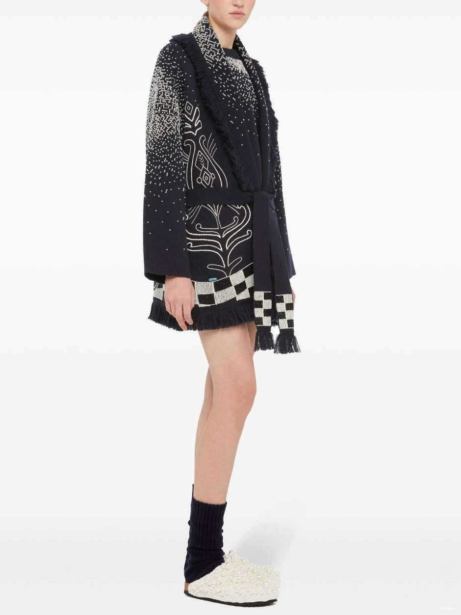 Affordable Alanui virgin-wool cardigan Women bead-embellished 0720